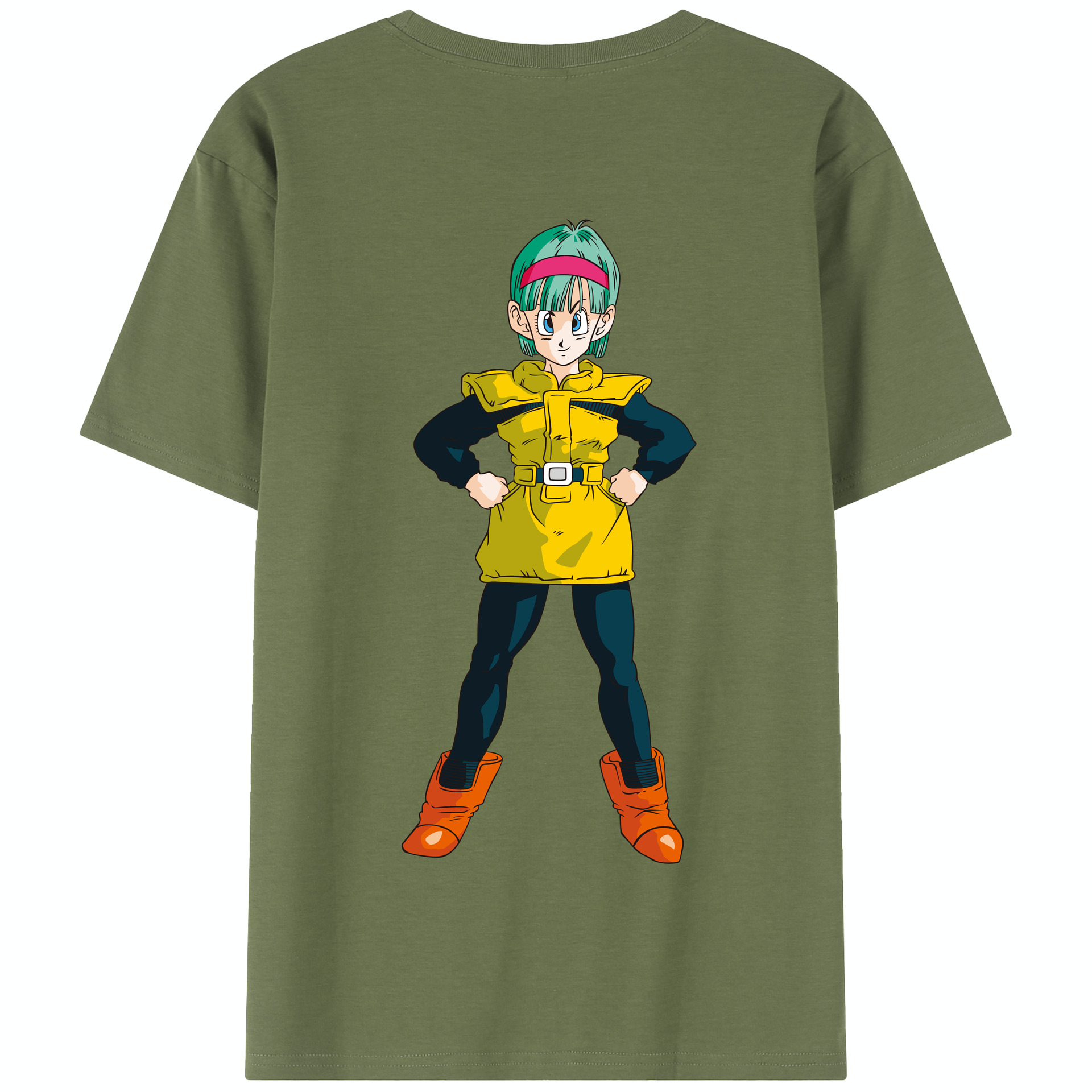 （画像用） ドラゴンボール ブルマ DRAGON BALL Bulma 綿100％半袖Tシャツ（背面プリント）